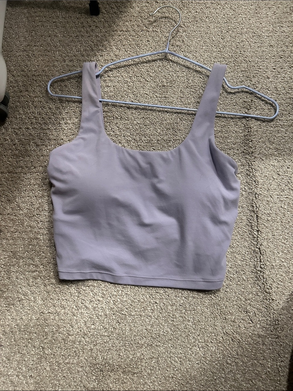 Lilac Square Neck Crop Tank Top WORK OUT